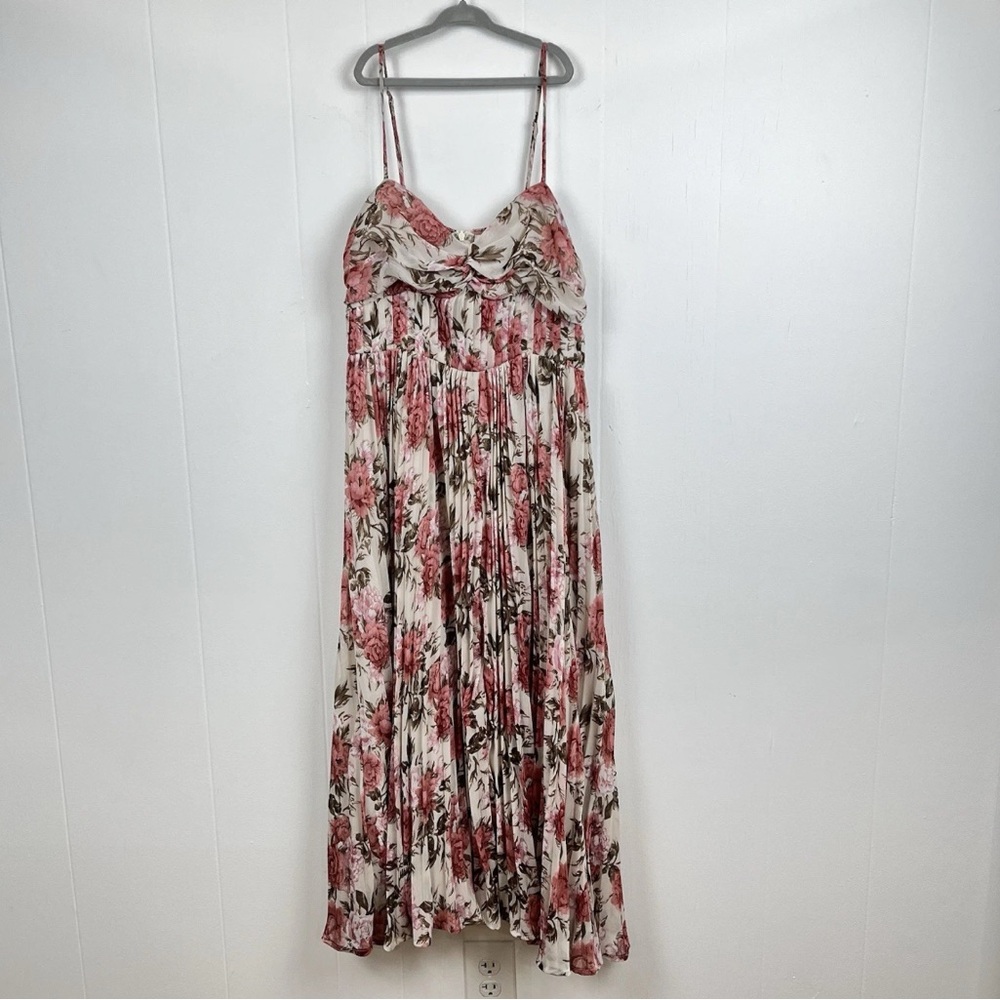 Storia Floral Maxi Dress in Cream and Pink